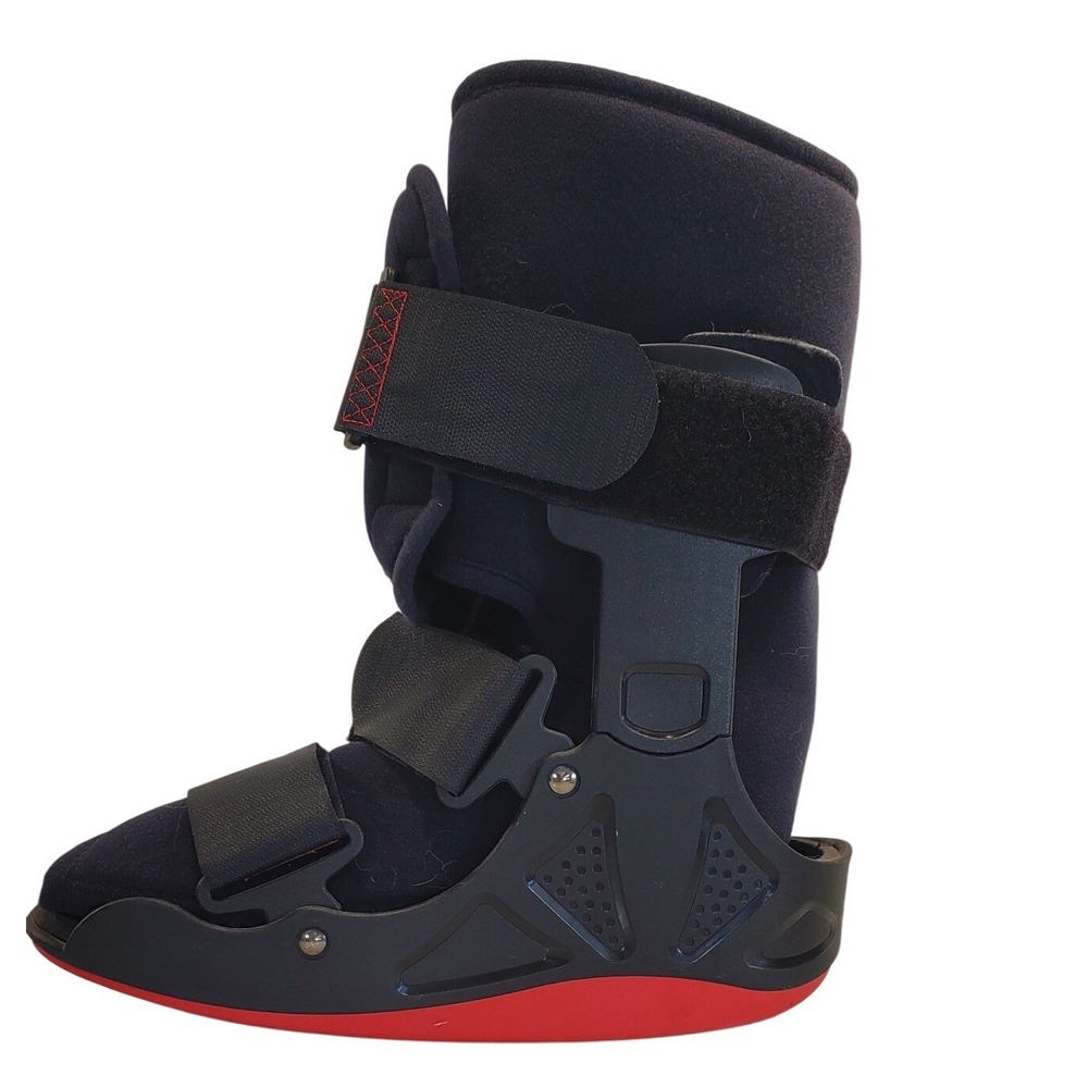 XcelTrax Air Ankle Walker Boot Short Cam Medical Recovery Orthopedic Black Red L - Picture 2 of 9